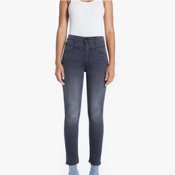 MOTHER Jeans Mother The Dazzler Yoke Front Ankle In Lighting Up